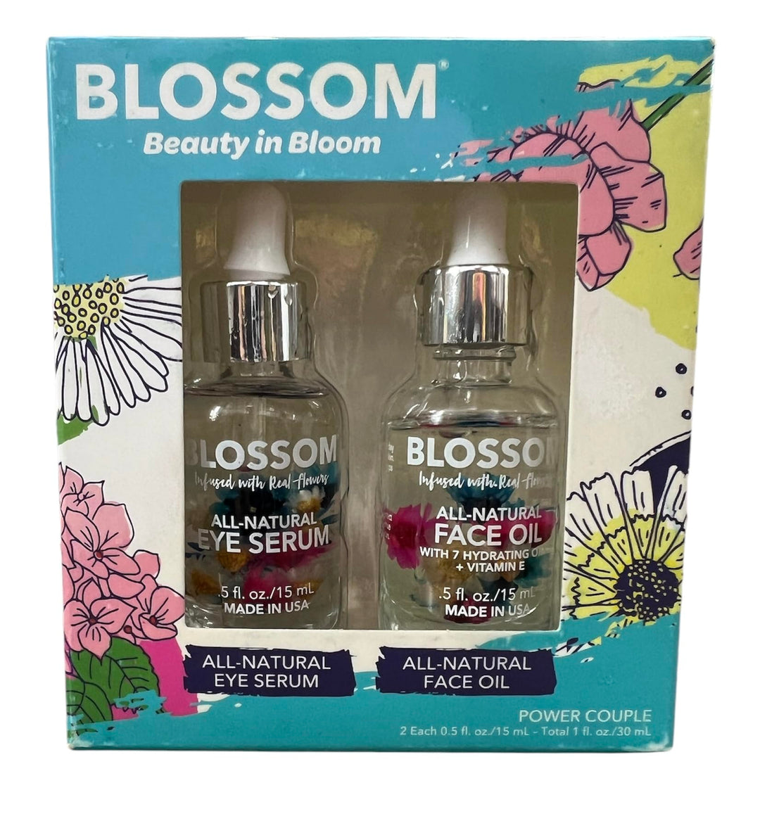 Blossom Beauty In Bloom All Natural Eye Serum and Face Oil Power Couple Set