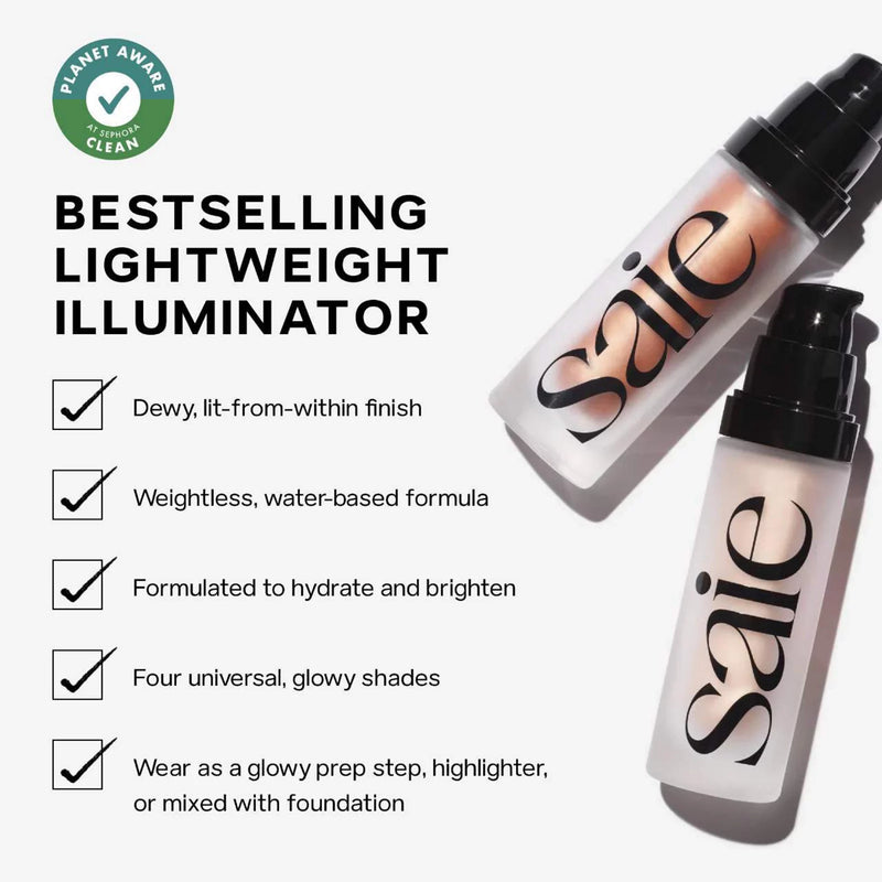 Saie Glowy Super Gel Lightweight Dewy Multipurpose Illuminator Starglow 15 ml