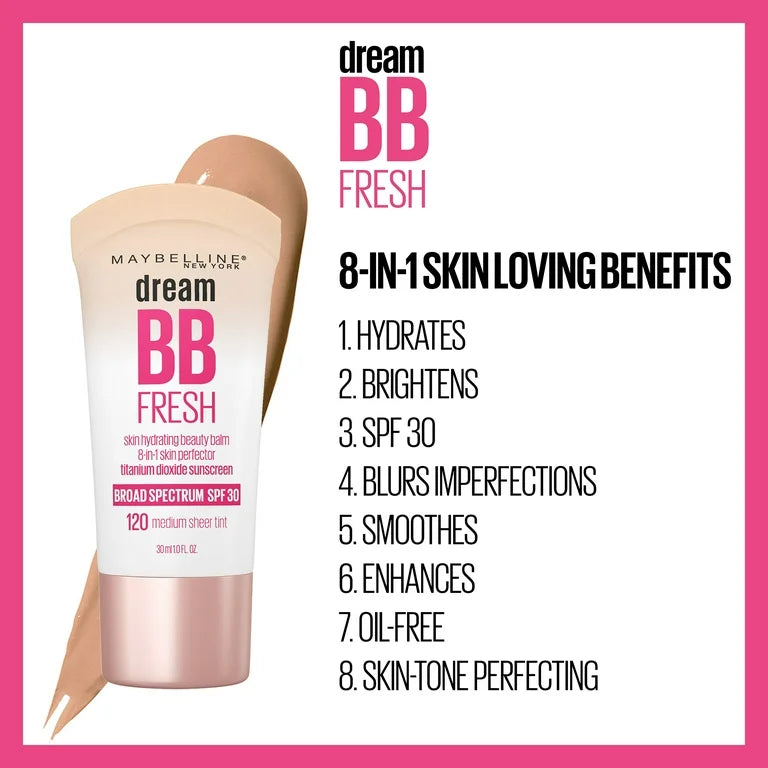 Maybelline Dream Fresh 8 in 1 Skin Perfector BB Cream, Medium Sheer Tint