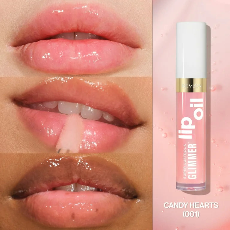 Revlon Super Lustrous HeartsGlimmer Lip Oil 001 Candy Hearts