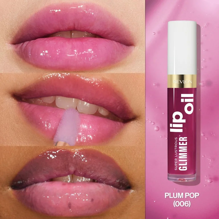 Revlon Super Lustrous Hearts Glimmer Lip Oil 006 Plum Pop
