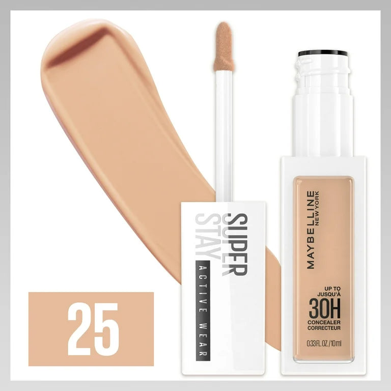 Maybelline New York Super Stay Active Wear Liquid Concealer, Up to 30hr Wear 25