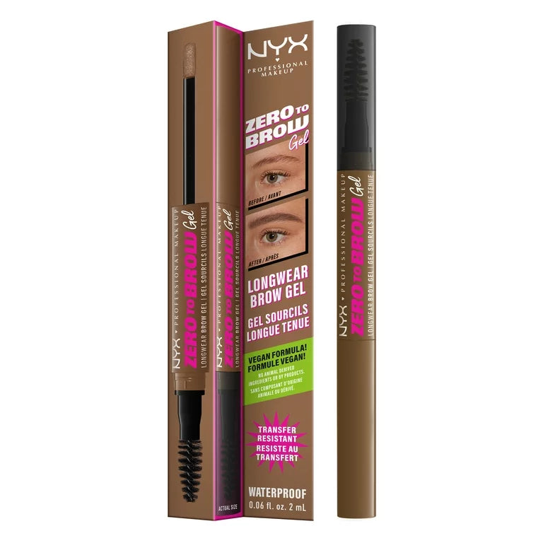 Nyx Cosmetics  Makeup Zero to Brow Longwear Eyebrow Gel ASH BROWN