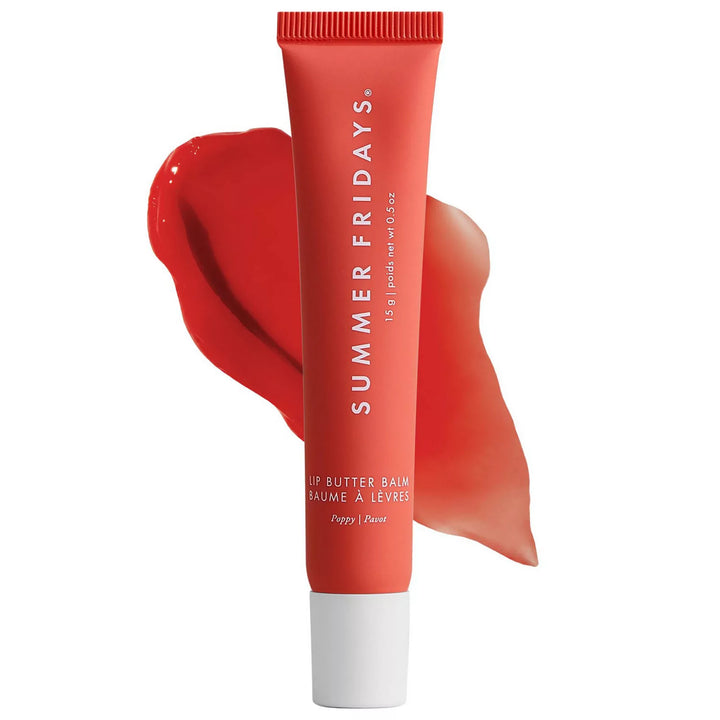 Summer Friday Lip Butter Balm Treatment for Hydration + Nourishing Shine Poppy
