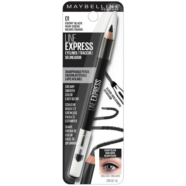 Maybelline Line Express Sharpenable Wood Pencil Eyeliner, Ebony Black