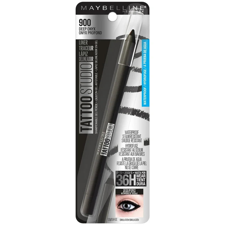 Maybelline Tattoo Studio Waterproof Long Wearing Pencil Eyeliner, 900 Deep Onyx