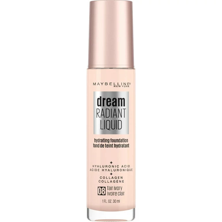 Maybelline Dream Radiant Liquid Medium Coverage Hydrating Foundation, 08 Fair Ivory