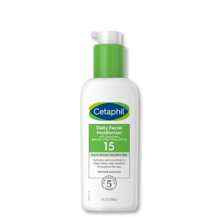 Cetaphil Daily Facial Moisturizer Lotion for Sensitive Skin Care, Broad Spectrum SPF 15, 4 fl oz