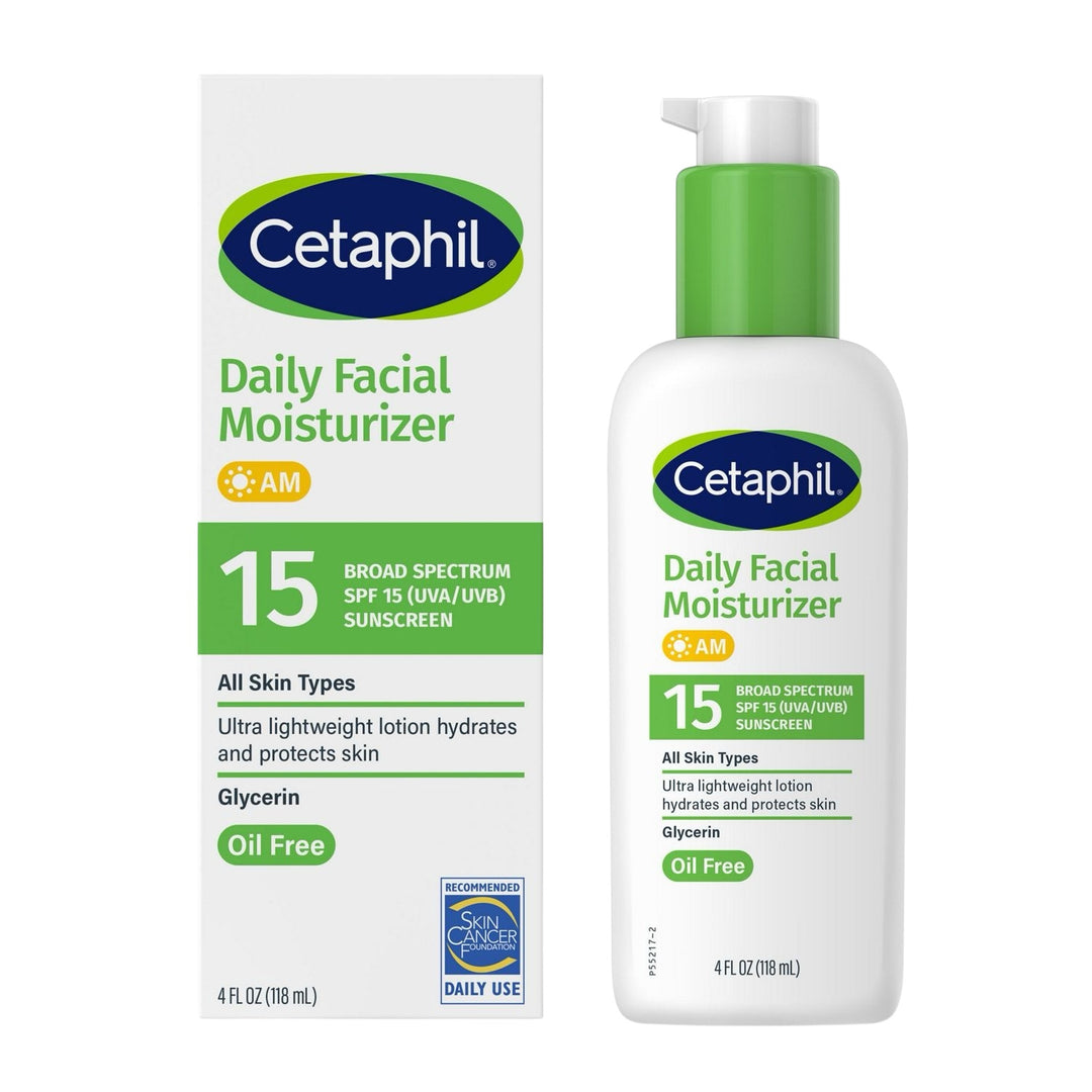 Cetaphil Daily Facial Moisturizer Lotion for Sensitive Skin Care, Broad Spectrum SPF 15, 4 fl oz