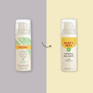 Burts Bees Calming Day Face Lotion With Aloe and Rice Milk, 98.9% Natural Origin, 1.8 OZ