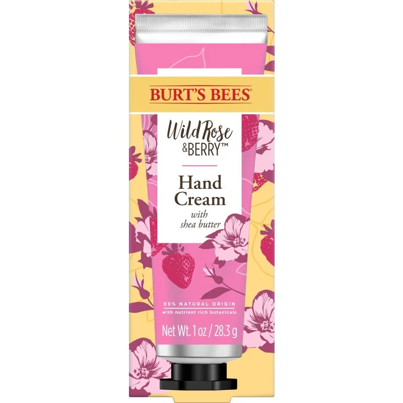 Burts Bees Hand Cream with Shea Butter, 1 OZ, Wild Rose & Berry Hand Cream