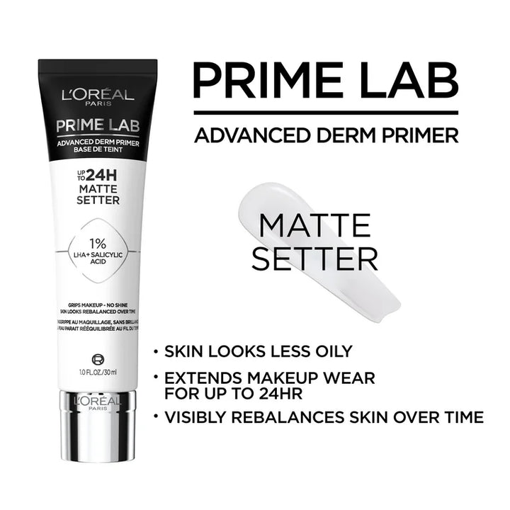 Loreal Paris Prime Lab Up to 24H Matte Setter Grips Make-up, No Shine Face Primer