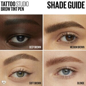 Maybelline New York Tattoo Studio Brow Tint Pen Makeup, 365 Deep Brown
