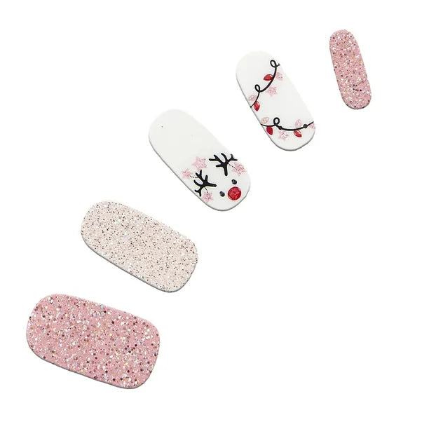 Dashing Diva Gloss Nail Strips - Light Show | UV Free, Chip Resistant, Long Lasting Gel Nail Stickers | Contains 32 Nail Wraps, 1 Prep Pad, 1 Nail File
