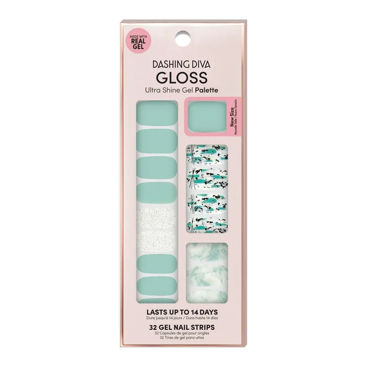 Dashing Diva Gloss Nail Strips - Light Show | UV Free, Chip Resistant, Long Lasting Gel Nail Stickers | Contains 32 Nail Wraps, 1 Prep Pad, 1 Nail File Desert Quartz