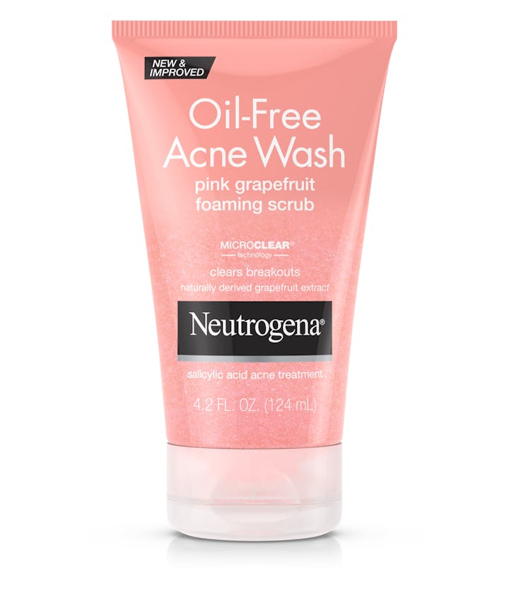 Neutrogena Oil Free Acne Wash Foaming Scrub In Pink Grapefruit 124 ml