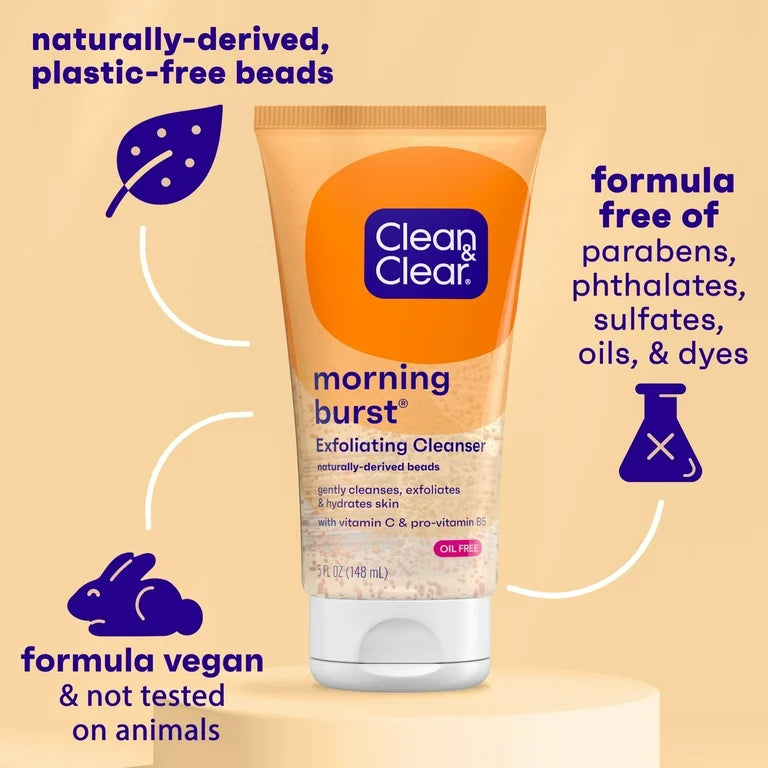 Clean & Clear Morning Burst Oil-Free Exfoliating Face Scrub, 5 oz