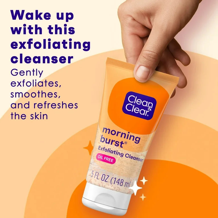 Clean & Clear Morning Burst Oil-Free Exfoliating Face Scrub, 5 oz