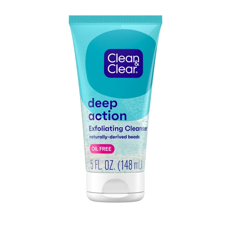 Clean & Clear Oil-Free Deep Action Exfoliating Facial Wash, 5 fl. oz