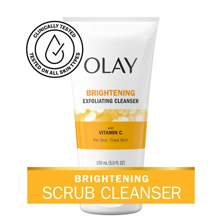 Olay Face Cleanser, Regenerist Vitamin C+Peptide Facial Wash, Exfoliating Face Cleanser for Dry Skin, 5.0 fl oz