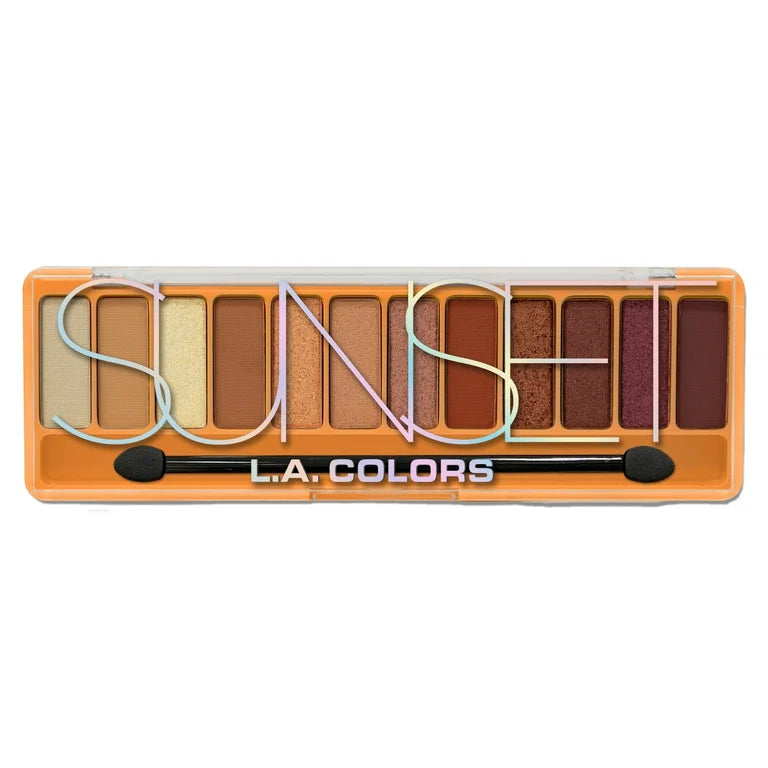 L.A. Colors Ultra-Buttery & Vibrant Color Vibe Eyeshadow Palette, Sunset