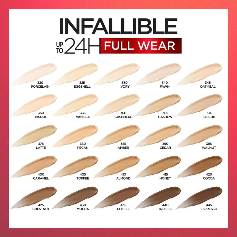 Loreal Paris Infallible Full Wear Concealer up to 24H Full Coverage 325 Egg Shell
