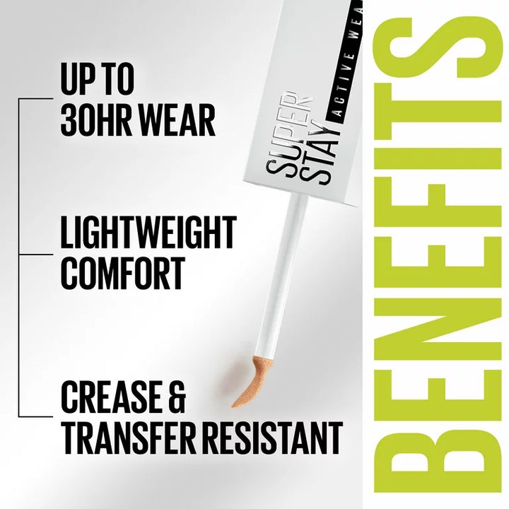 Maybelline Super Stay Active Wear Liquid Concealer, Up to 30hr Wear  shade 10