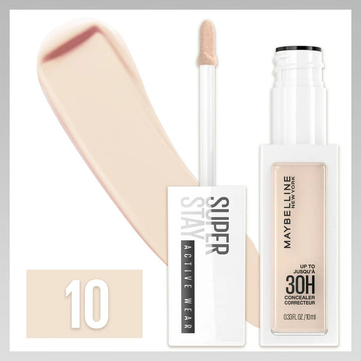 Maybelline Super Stay Active Wear Liquid Concealer, Up to 30hr Wear  shade 10