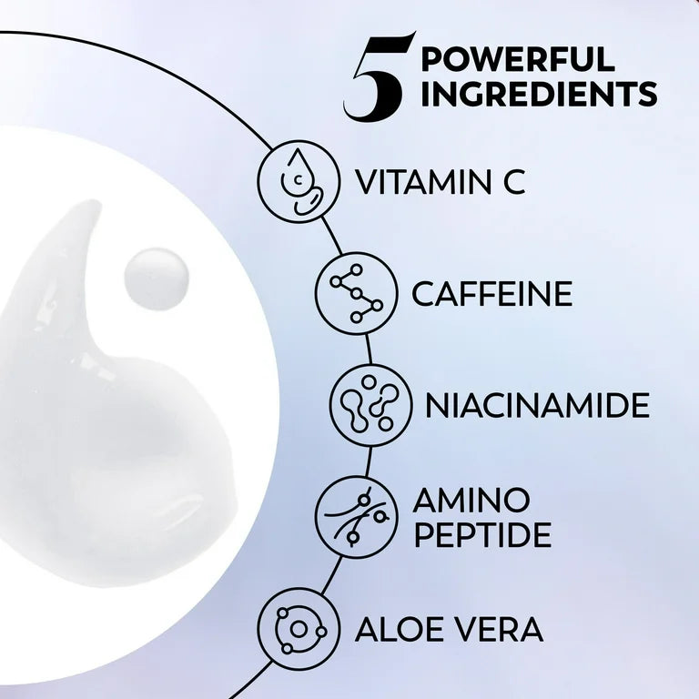 Olay Super Eye Serum - Vitamin C, Caffeine, Niacinamide, Amino Peptide, Aloe Vera - Brightens Dark Circles, Anti-Wrinkle, Anti-Aging, Brightening, Smooths Fine Lines, Firming, Hydrating, 0.45 Oz