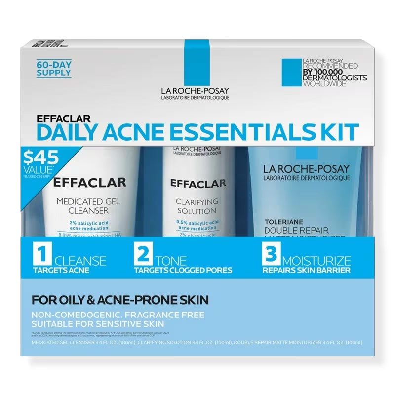 La Roche Posay Effaclar Daily Acne Essentials Kit for Oily & Acne-Prone Skin
