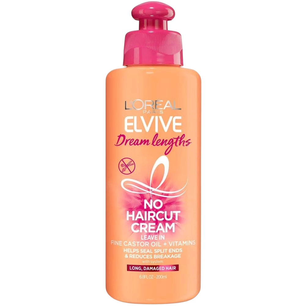 Loreal Paris Elvive Dream Lengths No Haircut Cream Leave in Conditioner, 6.8 fl oz