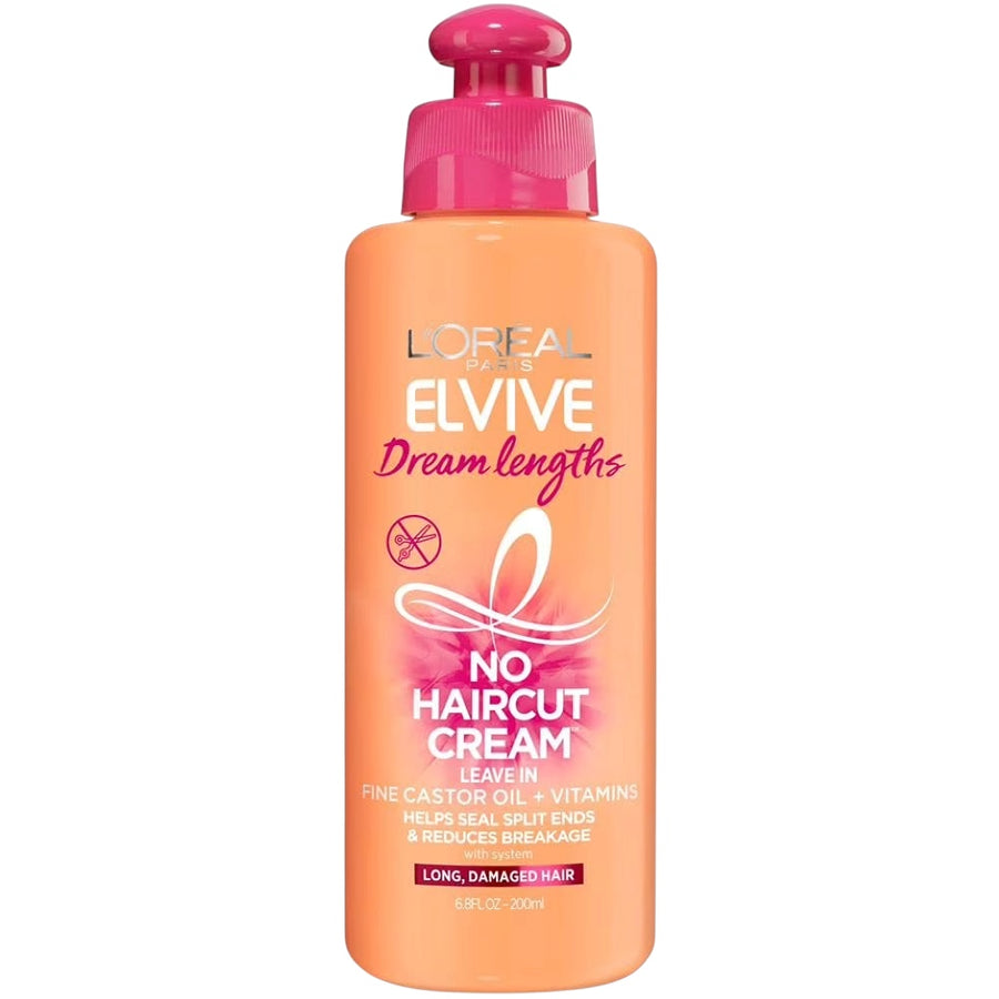 Loreal Paris Elvive Dream Lengths No Haircut Cream Leave in Conditioner, 6.8 fl oz