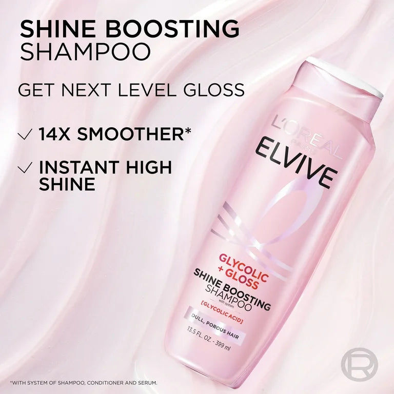 Loreal Elvive Glycolic Gloss Shine Boosting Shampoo 399ml