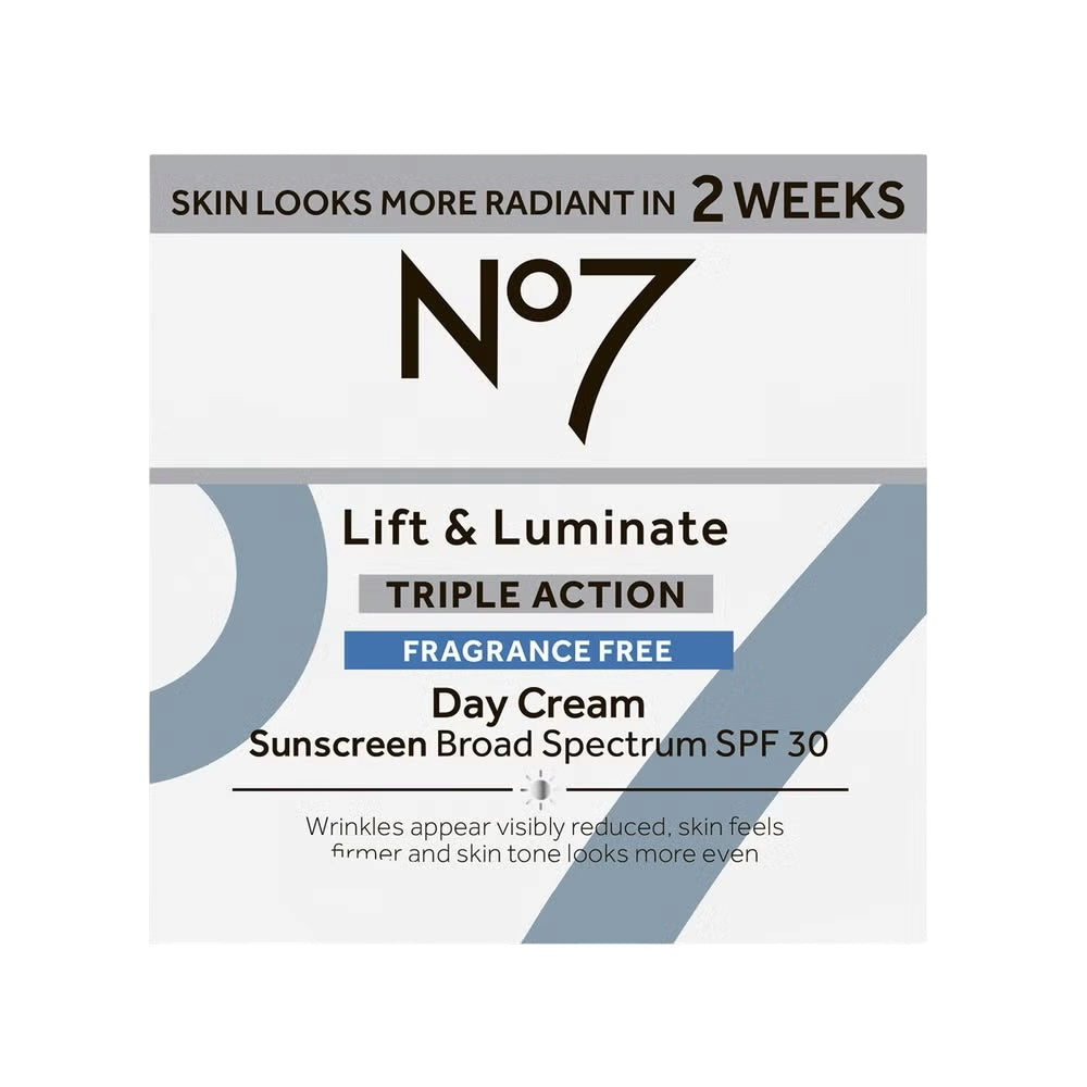 No7 Lift & Luminate Triple Action Fragrance Free Day Cream SPF 30 - 50ml