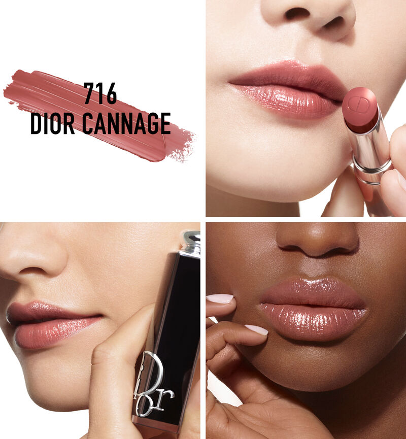Dior Addict Hydrating Shine Lipstick - 90% Natural-Origin Ingredients - Refillablel 716 Dior Cannage