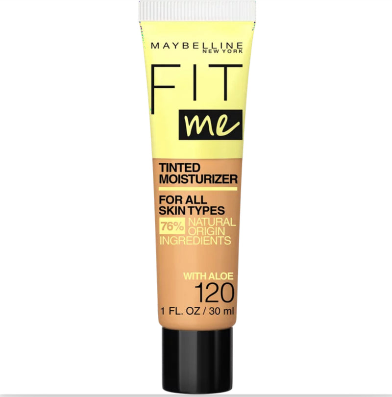 Maybelline Fit Me Tinted Moisturizer, Natural Coverage, Face Makeup 120 with aloe