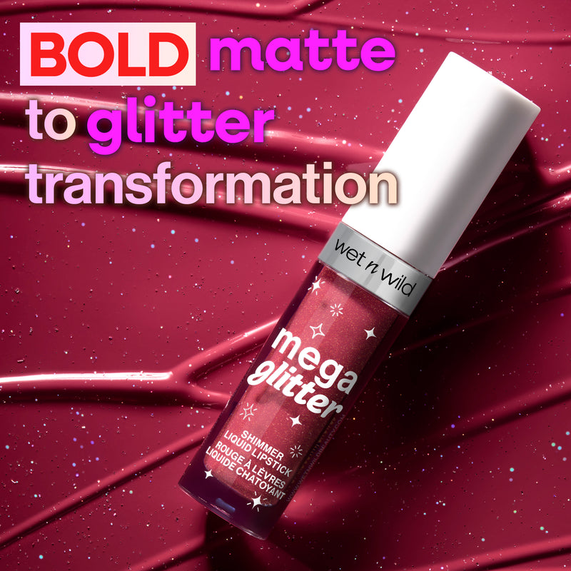 Wet n Wild Mega Glitter Shimmer liquid Lipstick -Pink Future