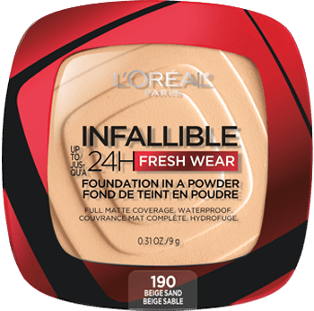 Loreal Paris Infallible Up to 24H Fresh Wear Foundation in a Powder 190 Beige Sand