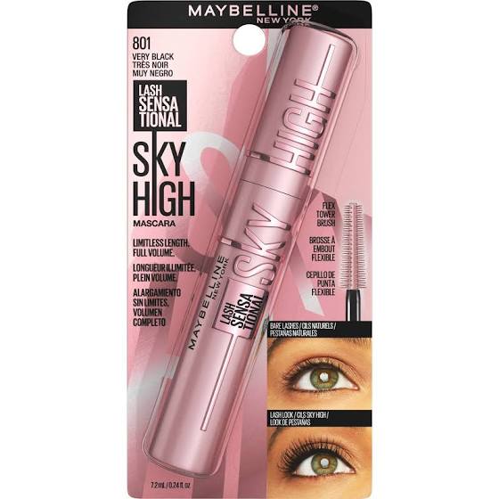 Maybelline New York Lash Sensational Sky High Mascara Very Black 801 (Made in usa)