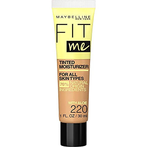 Maybelline Fit Me Tinted Moisturizer, Natural Coverage, Face Makeup, 220 , with Aloe