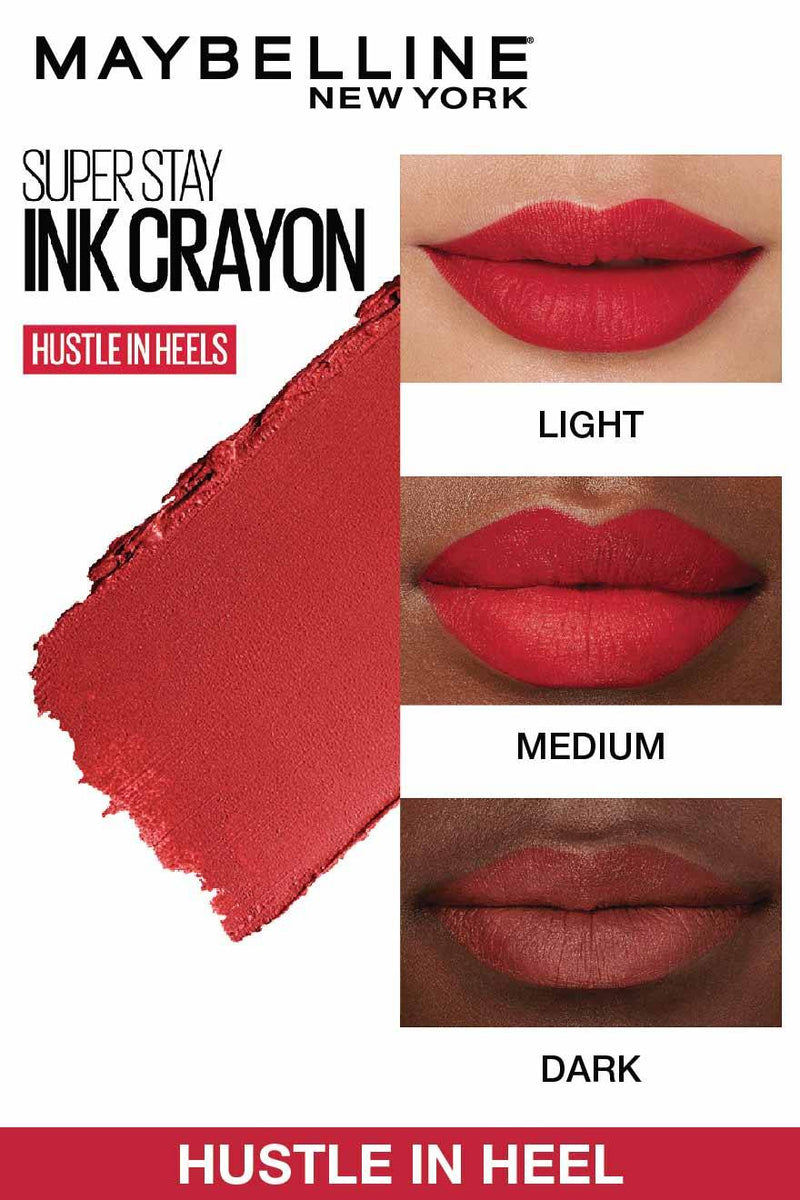 Maybelline SuperStay Ink Crayon Lipstick 45 Hustle in heels